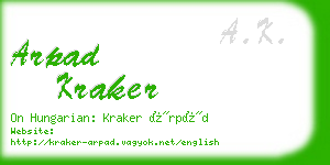 arpad kraker business card